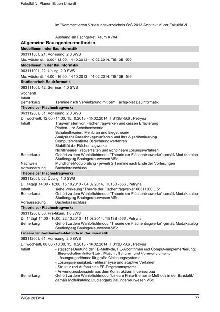 FakultÃ¤t VI Planen Bauen Umwelt - Index of