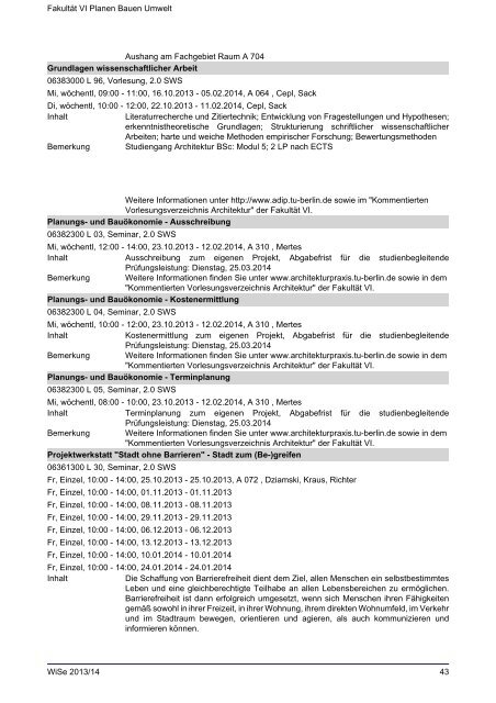 FakultÃ¤t VI Planen Bauen Umwelt - Index of