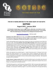 BFI press release: Gothic: The Dark Heart of Film