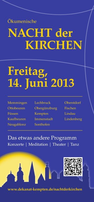 NACHT der KIRCHEN Freitag, 14. Juni 2013 - Dekanatsbezirk ...