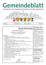 Gemeindeblatt KW 18 - Gemeinde Hilzingen