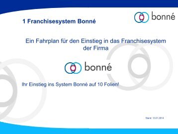 Ihr Einstieg für das Franchisesystem von Bonne Gmbh