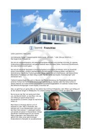 Das Image-Prospekt für das Franchise-System der Bonne GmbH