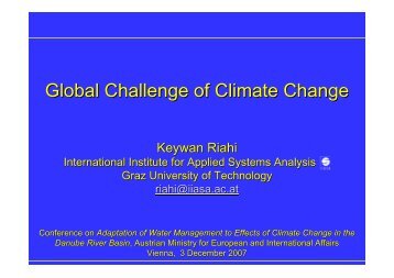 Keywan Riahi: Global Challenge of Climate Change - ICPDR