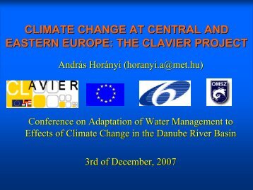 Climate Change in CEE - CLAVIER Project - ICPDR