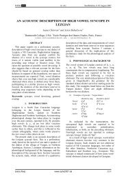 An Acoustic Description of High Vowel Syncope in ... - ICPhS 2007