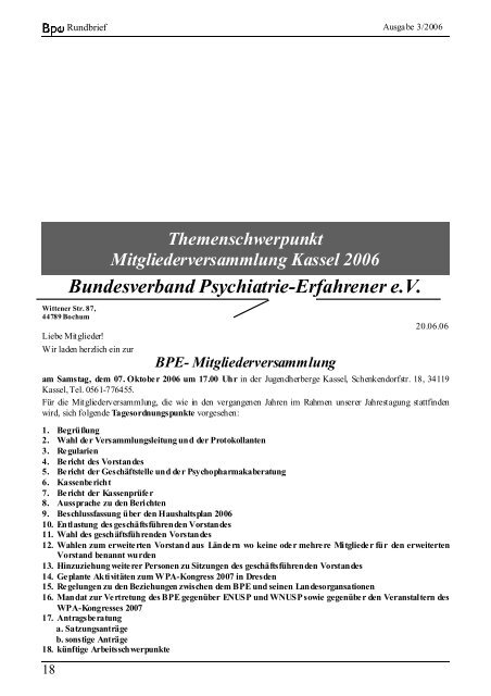 Bewerbung zur Vorstandswahl 2006 in Kassel - Bundesverband ...