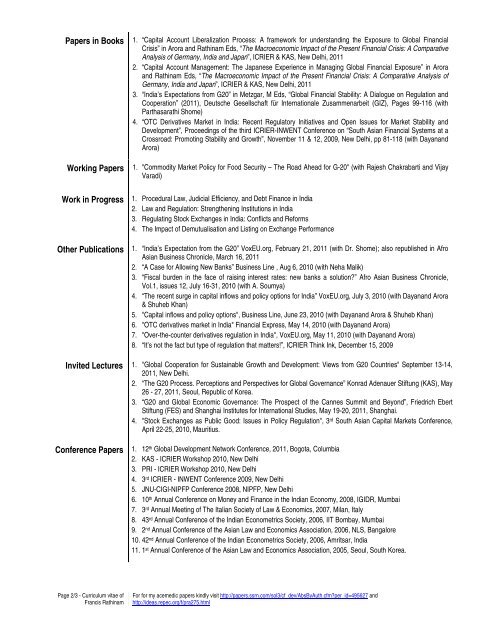 Complete CV in PDF - icrier