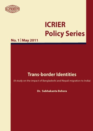 Trans-border Identity: Discoursing Implications for India - icrier