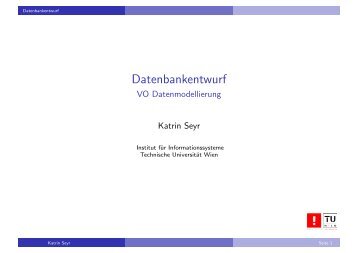 Datenbankentwurf - DBAI - Technische UniversitÃ¤t Wien