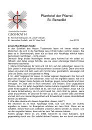 Pfarrbrief der GdG Grefrath - St. Benedikt Grefrath