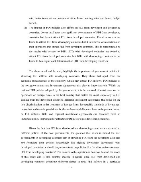 impact of government policies and investment agreements on fdi ...