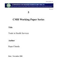 5 CMH Working Paper Series Title - icrier