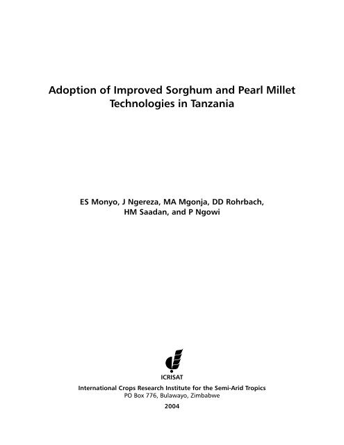 Adoption of Improved Sorghum and Pearl Millet ... - Icrisat