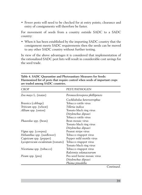 Technical Agreements on Harmonization of Seed Regulations - icrisat