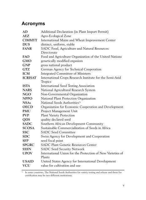 Technical Agreements on Harmonization of Seed Regulations - icrisat