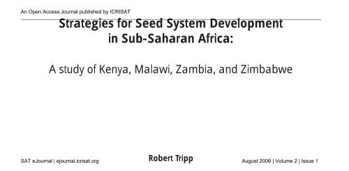 Strategies for seed system development in sub-Saharan Africa - icrisat