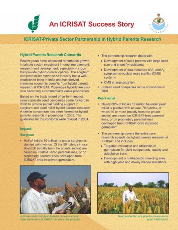 Hybrid Parents Research Consortia at ICRISAT: A Success Story of ...