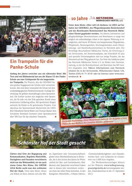 "Hallo Nachbar" Ausgabe 2/2013 - Gesobau AG