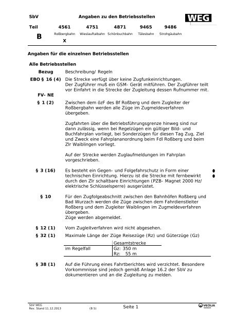 Berichtigung 5 zur SbV - WÃ¼rttembergische Eisenbahn-Gesellschaft