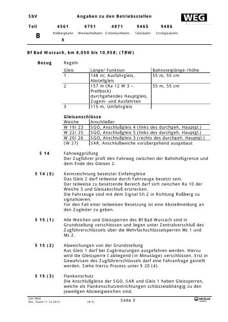 Berichtigung 5 zur SbV - WÃ¼rttembergische Eisenbahn-Gesellschaft