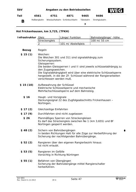 Berichtigung 5 zur SbV - WÃ¼rttembergische Eisenbahn-Gesellschaft