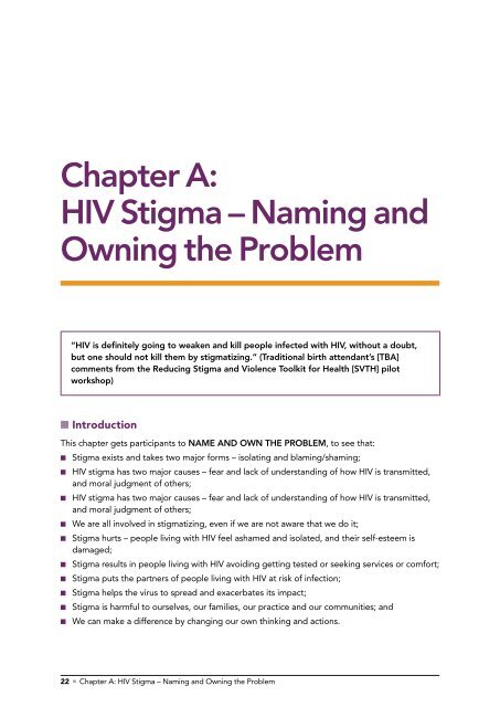 HIV Stigma – Naming and Owning the Problem - ICRW