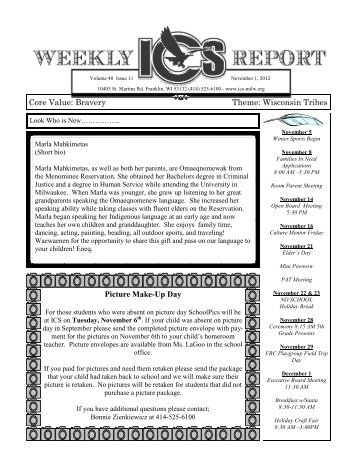 11/1/2012 (PDF) - Indian Community School of Milwaukee