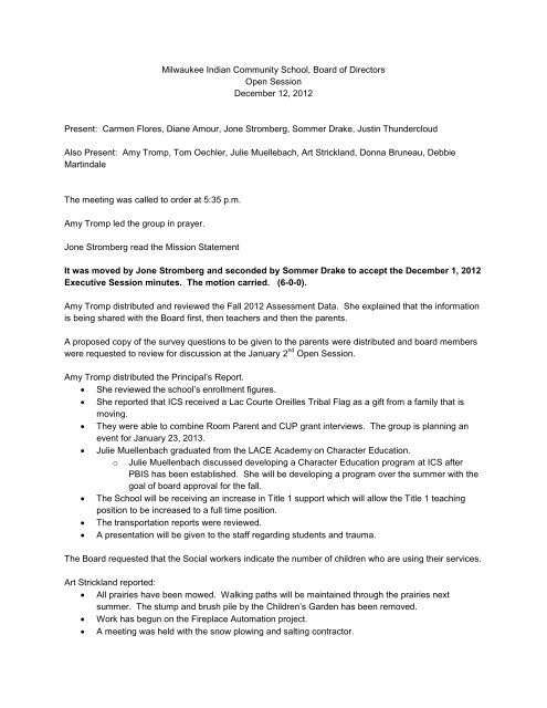 12/12/12 Open Session Minutes (PDF) - Indian Community School ...