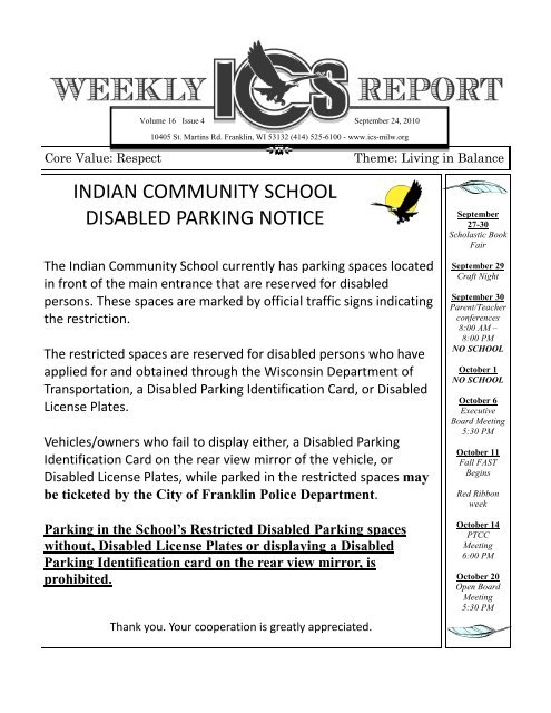 09/24/2010 (PDF) - Indian Community School of Milwaukee