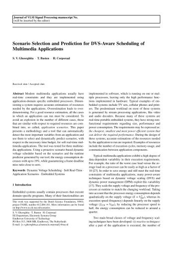 Scenario Selection and Prediction for DVS-Aware Scheduling of ...