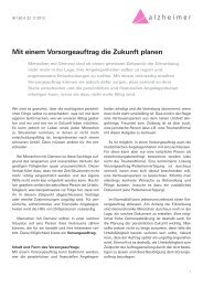 Mit einem Vorsorgeauftrag die Zukunft planen - Schweizerische ...