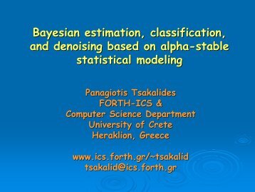 Bayesian estimation, classification, and denoising based on ... - ICS