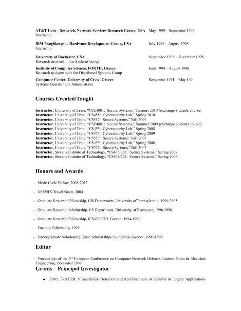 Sotiris Ioannidis Research Interests Education Employment Summary