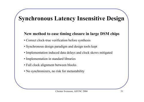 Synchronous Latency Insensitive Design - ICS