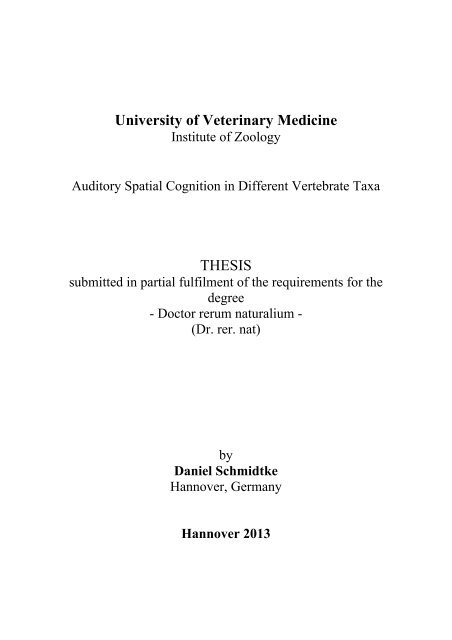 University of Veterinary Medicine THESIS