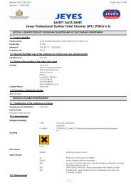 MSDS data sheet - Industrial Cleaning Supplies (Liverpool)