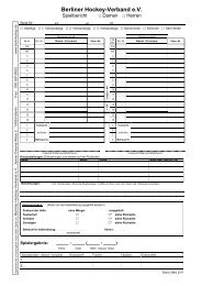 Spielbericht Erwachsene - Berliner Hockey-Verband e.v.