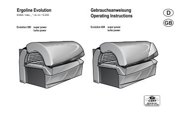 Ergoline Evolution Gebrauchsanweisung Operating Instructions