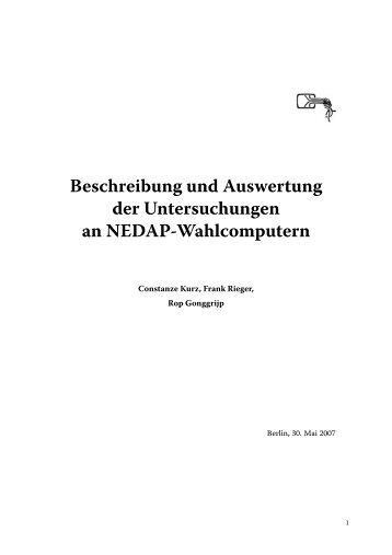 Beschreibung und Auswertung der Untersuchungen an ... - CCC