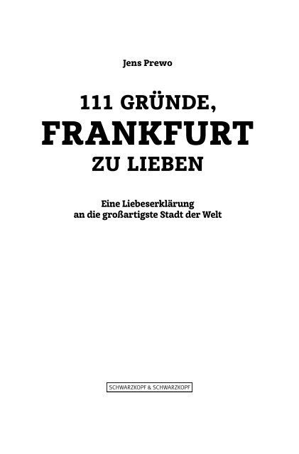 111 GrÃ¼nde, Frankfurt zu lieben