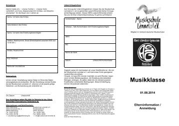 Musikklasse - Musikschule Lennetal