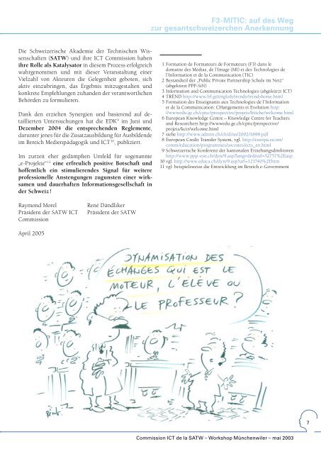 NÂ° 3 F3-MITIC, mai 2003 - Short Information about the ICT 21 process