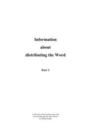 Information about distributing the Word Part 1 - Bertha Dudde