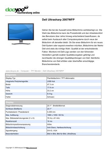 Dell Ultrasharp 2007WFP (pdf | deutsch) - ICT Rental