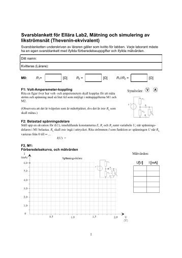 Svarsblankett fÃ¶r EllÃ¤ra Lab2, MÃ¤tning och simulering av ...