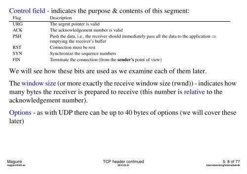 Lectures notes for 2010 - KTH