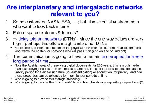 Lectures notes for 2010 - KTH