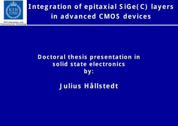 Integration of epitaxial SiGe(C) layers in advanced CMOS devices ...