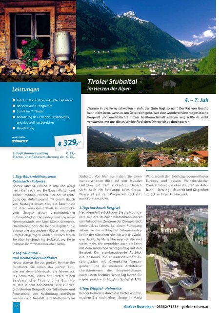 Reisekatalog - Garber Reisen GmbH